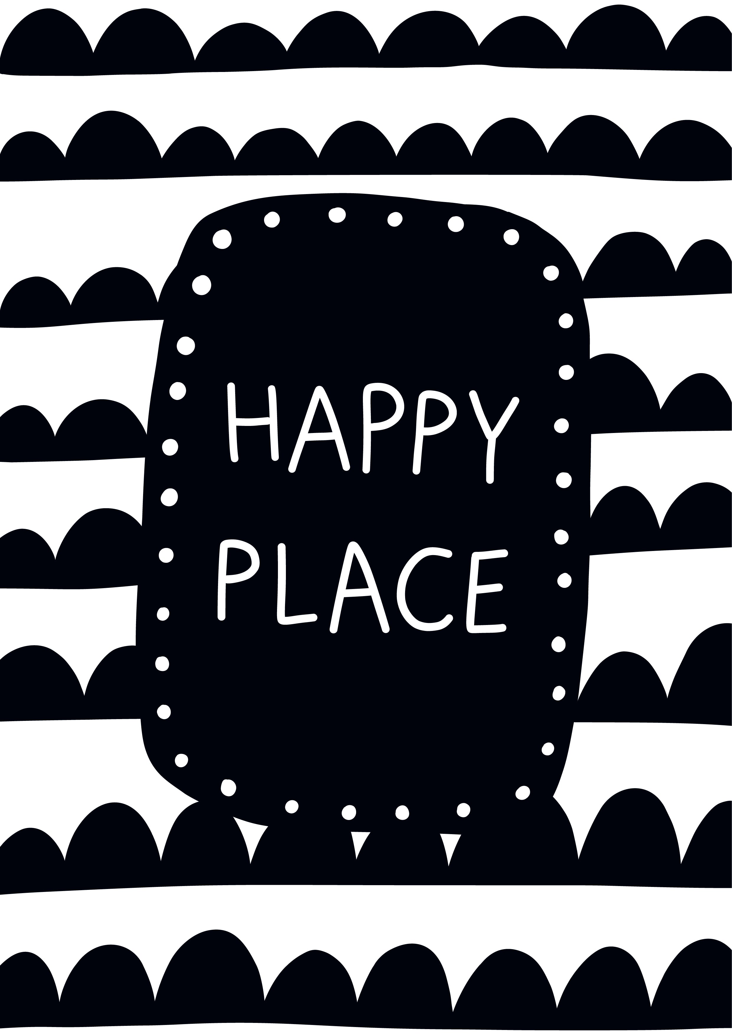 Happy Place - Modern Wall Art - Olli+Lime